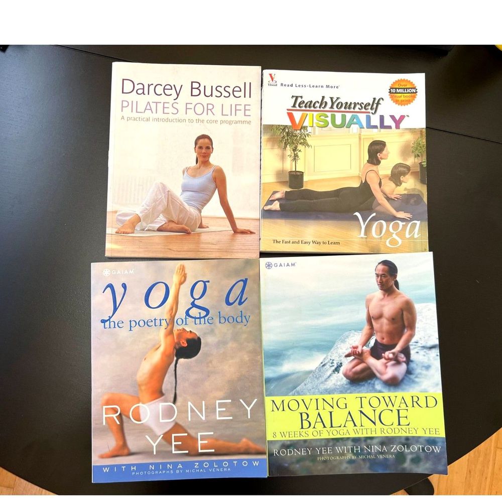 GAIAM 2 Rodney Yee YOGA books, 1 Darcey Bussell PILATE book, 1 bonus Yoga book